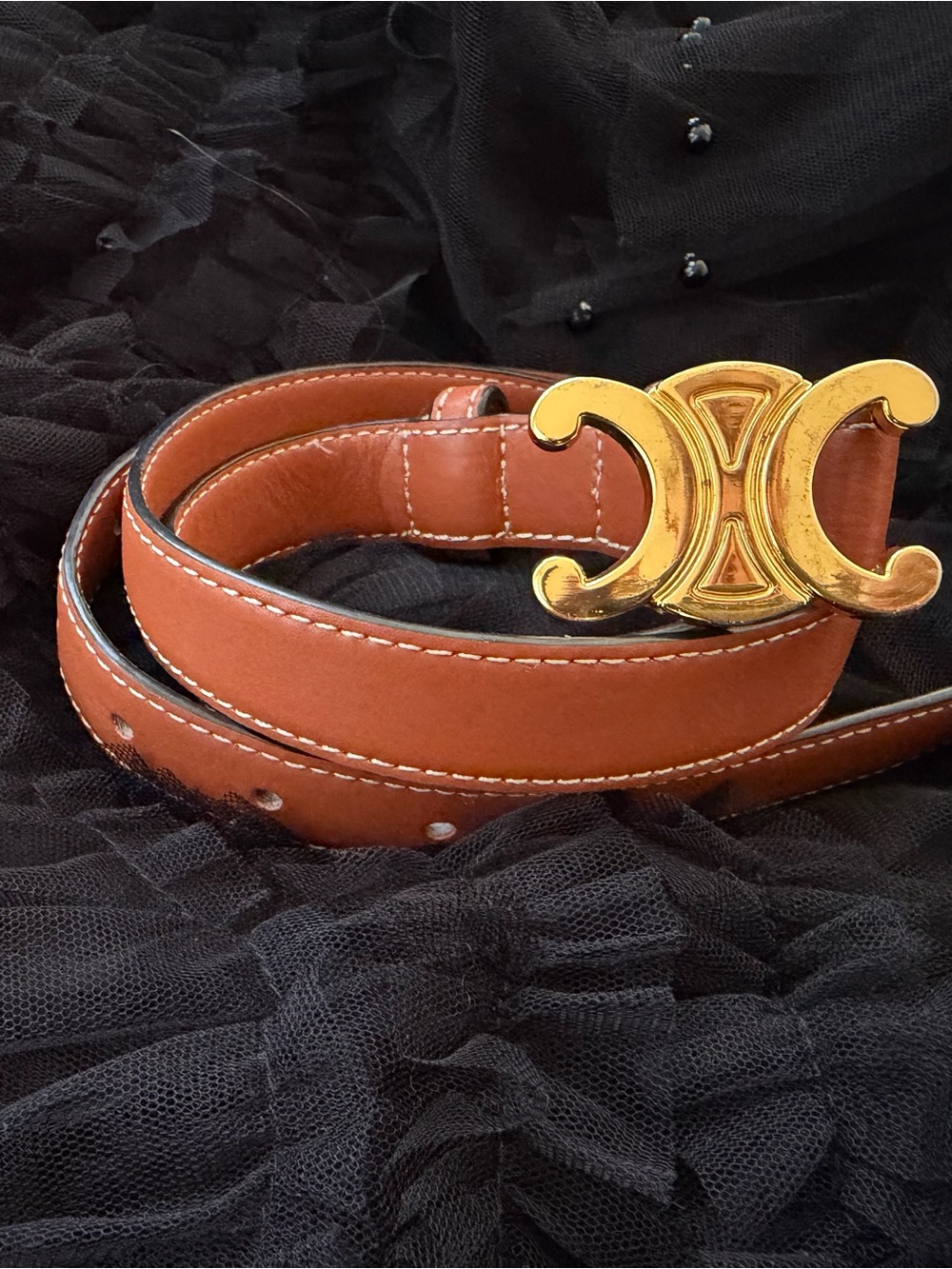 Brown leather belt
